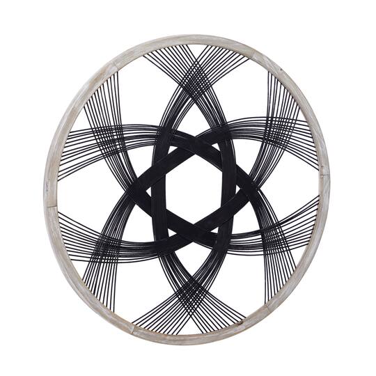 Black Wood Modern Wall Decor, 34" x 34" x 1"